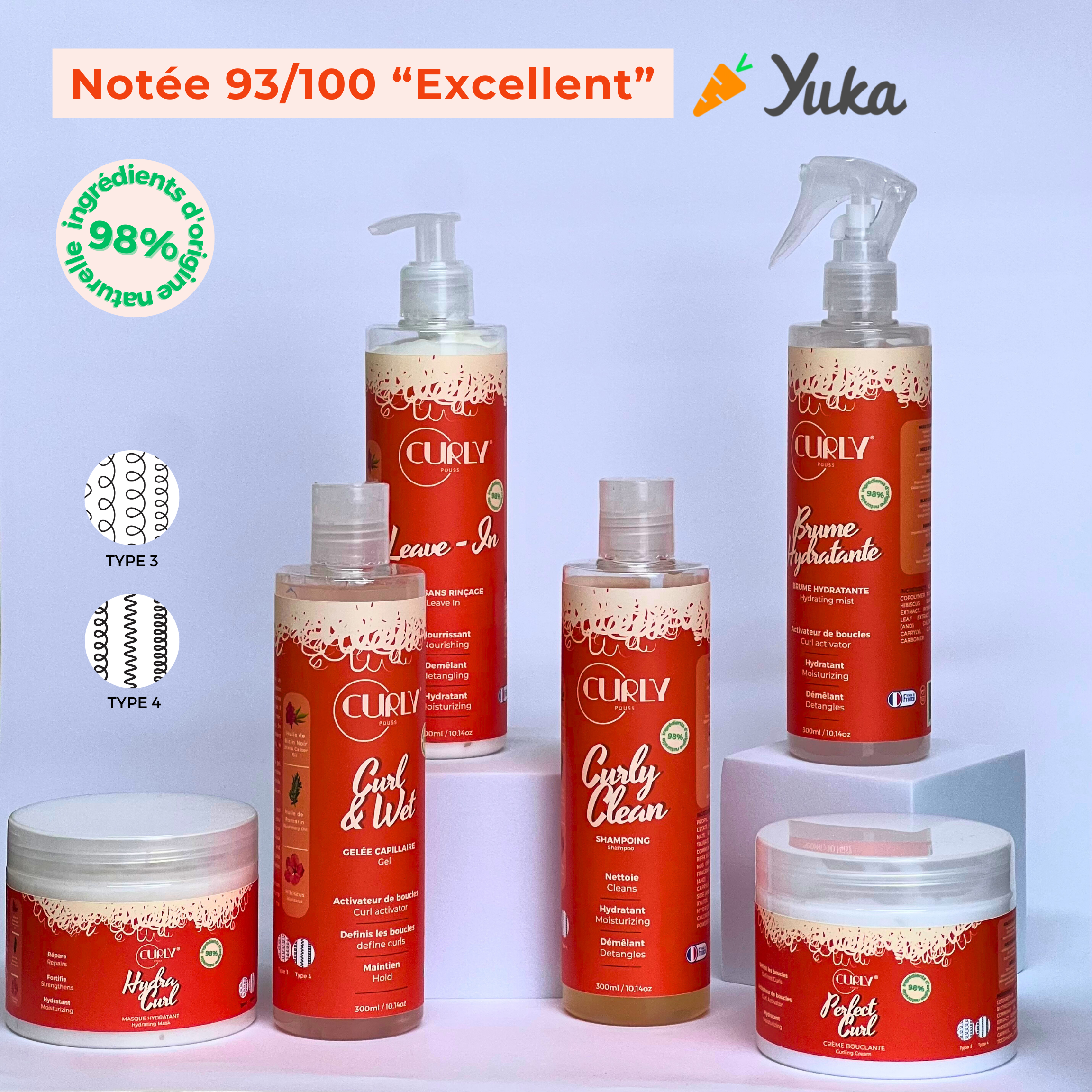 Découvrez CurlyPouss : La Gamme Naturelle pour Cheveux Bouclés et Crépus Notée Excellente sur Yuka