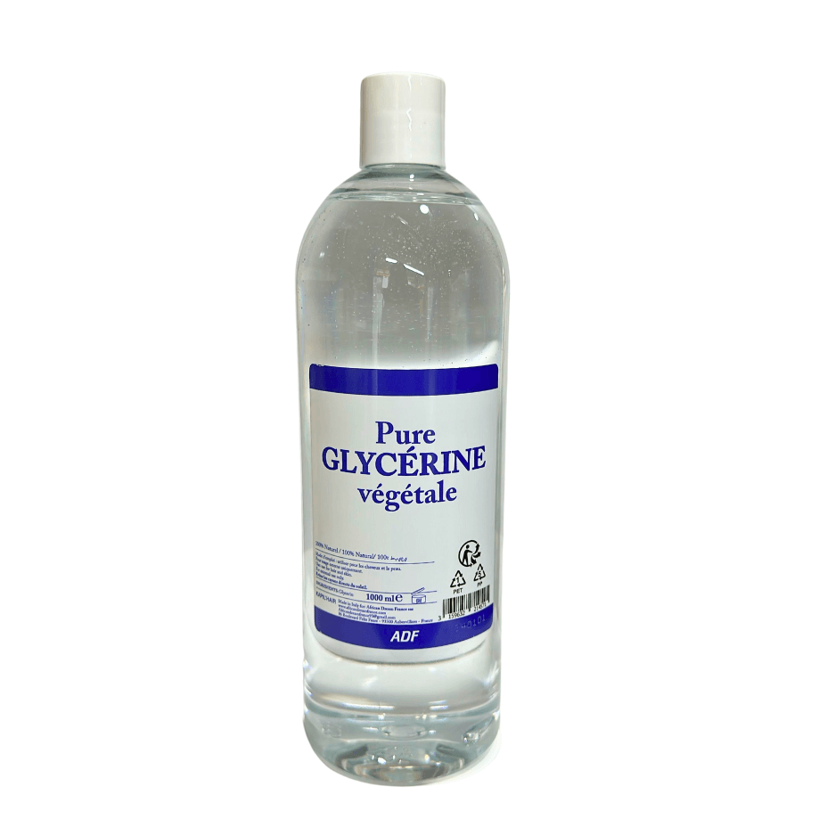 Bottle of pure ADF glycerine 1000ml by Afro Beauty Store on a white background