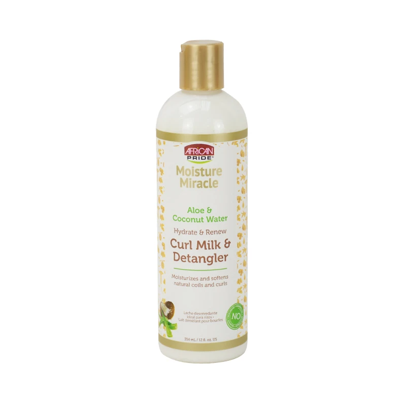 African Pride Moisture Miracle Aloe & Coconut Water Curl Milk & Detangler. 