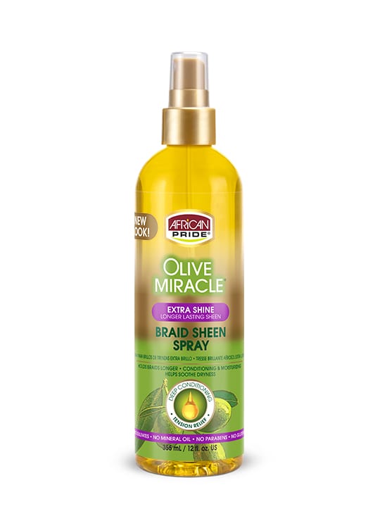 African Pride Olive Miracle Braid Sheen Spray