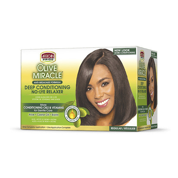 African Pride Olive Miracle Deep Conditioning No-Lye Relaxer (Regular strength)