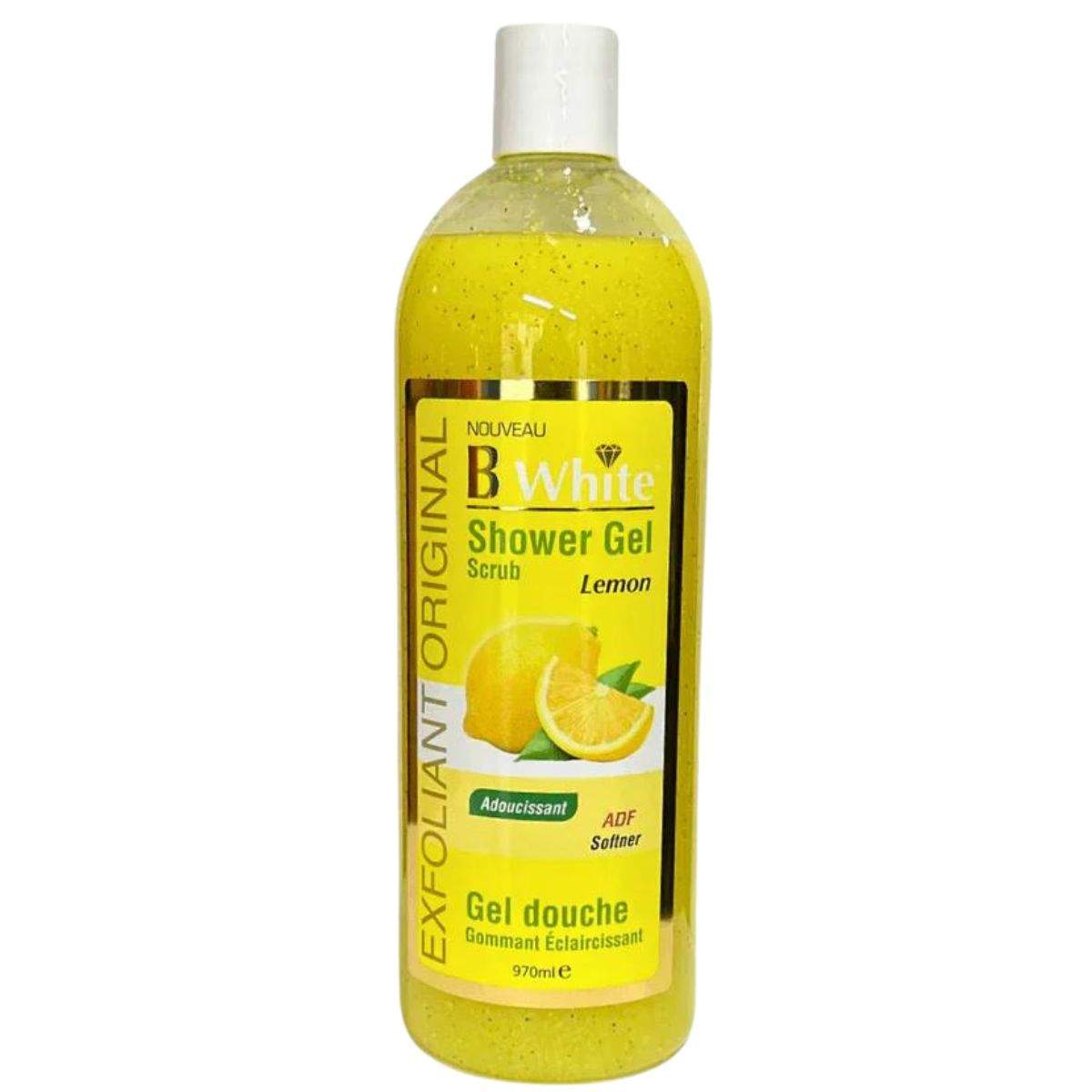 B White Lemon Shower Gel bottle on a white background by Afro Beauty Store