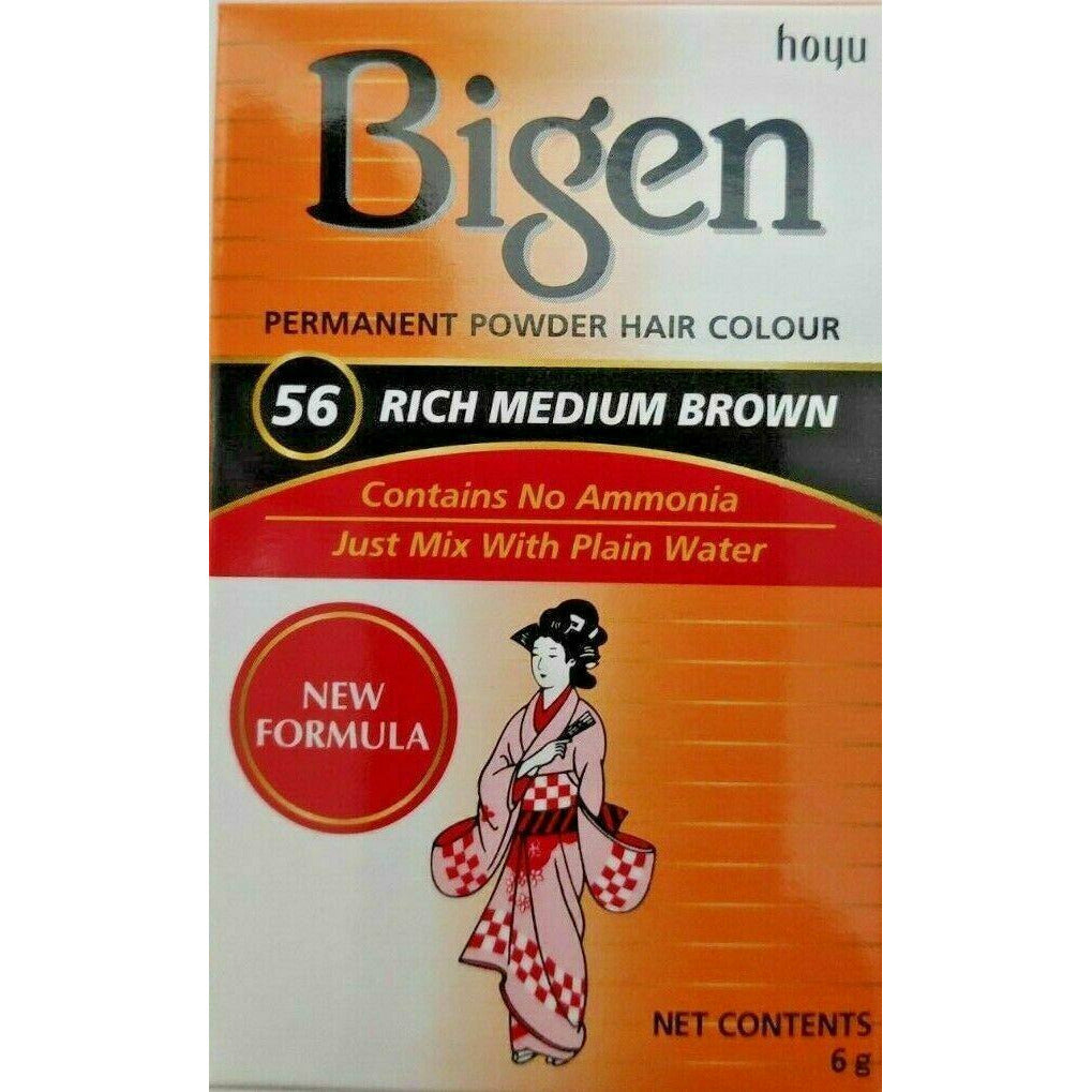 Bigen Permanent Powder Hair Colour shade 56 Rich Medium Brown