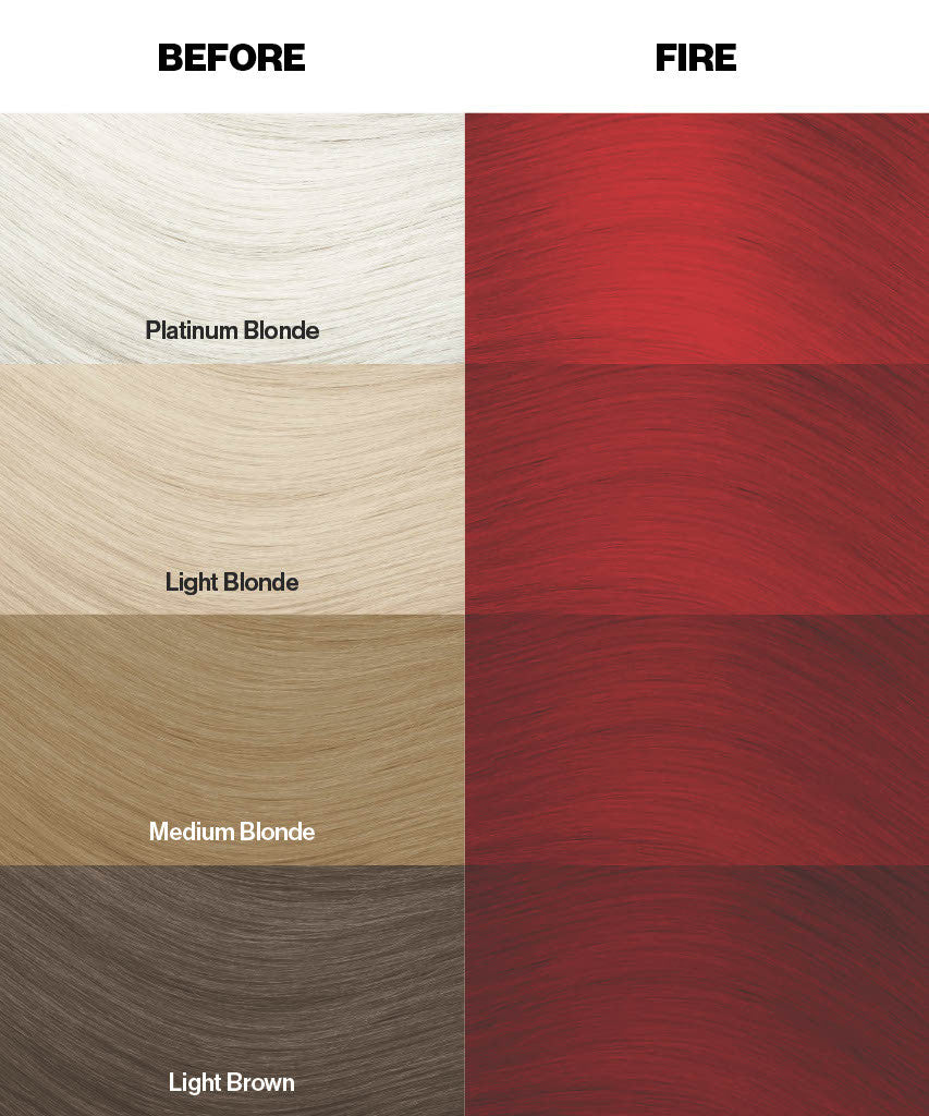 Color swatches of Crazy Color Fire 56 hair dye by Afro Beauty Store