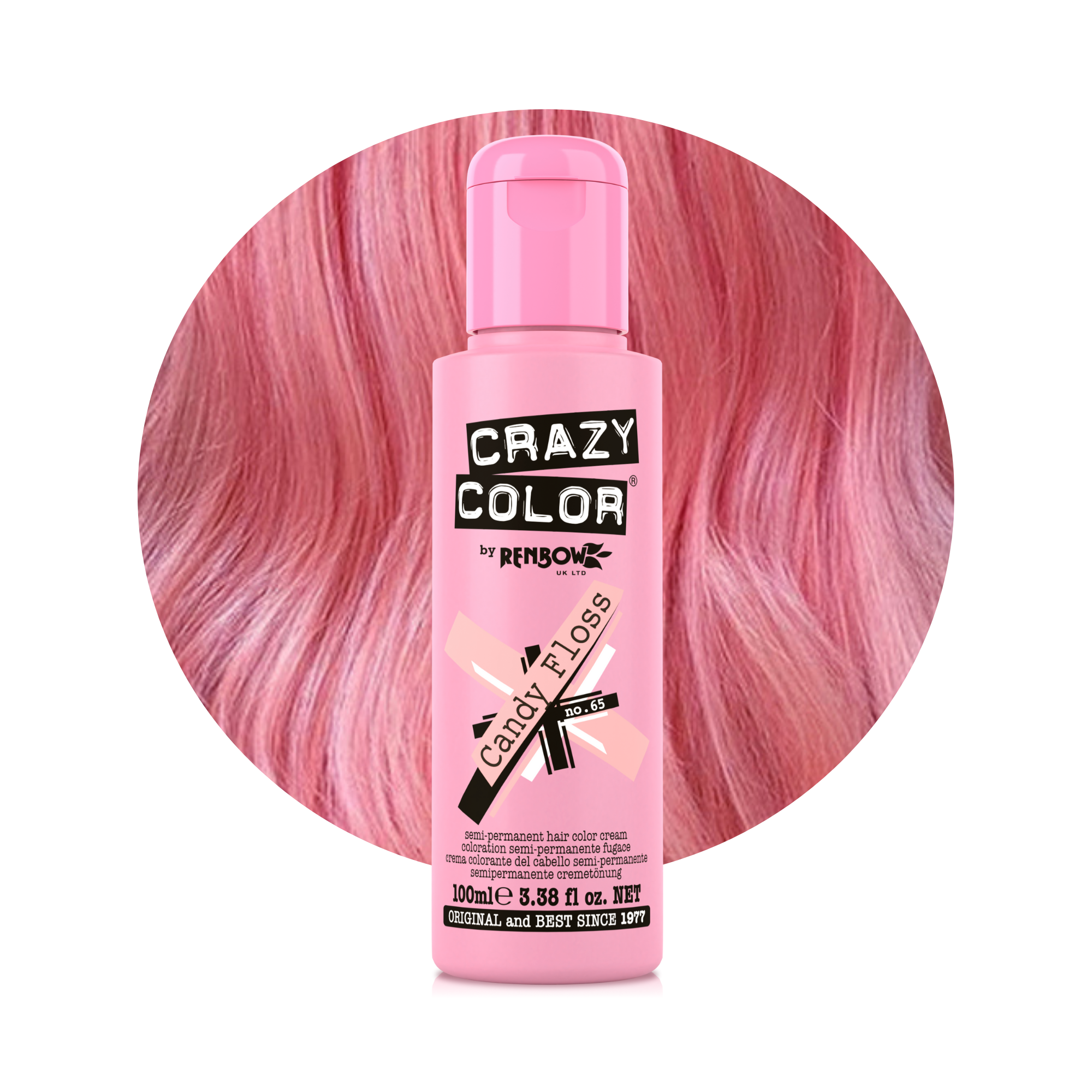 Crazy Color Barbe à Papa (Candy Floss) 65 100ml hair dye bottle by Afro Beauty Store