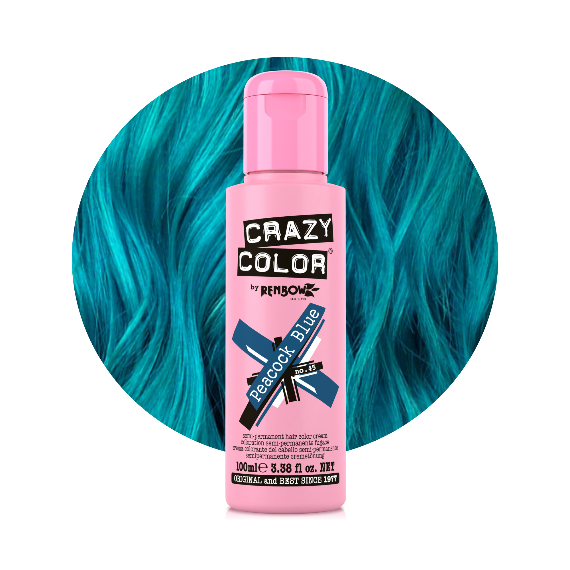 Crazy Color Bleu Peacock no. 45 100ml hair dye bottle by Afro Beauty Store