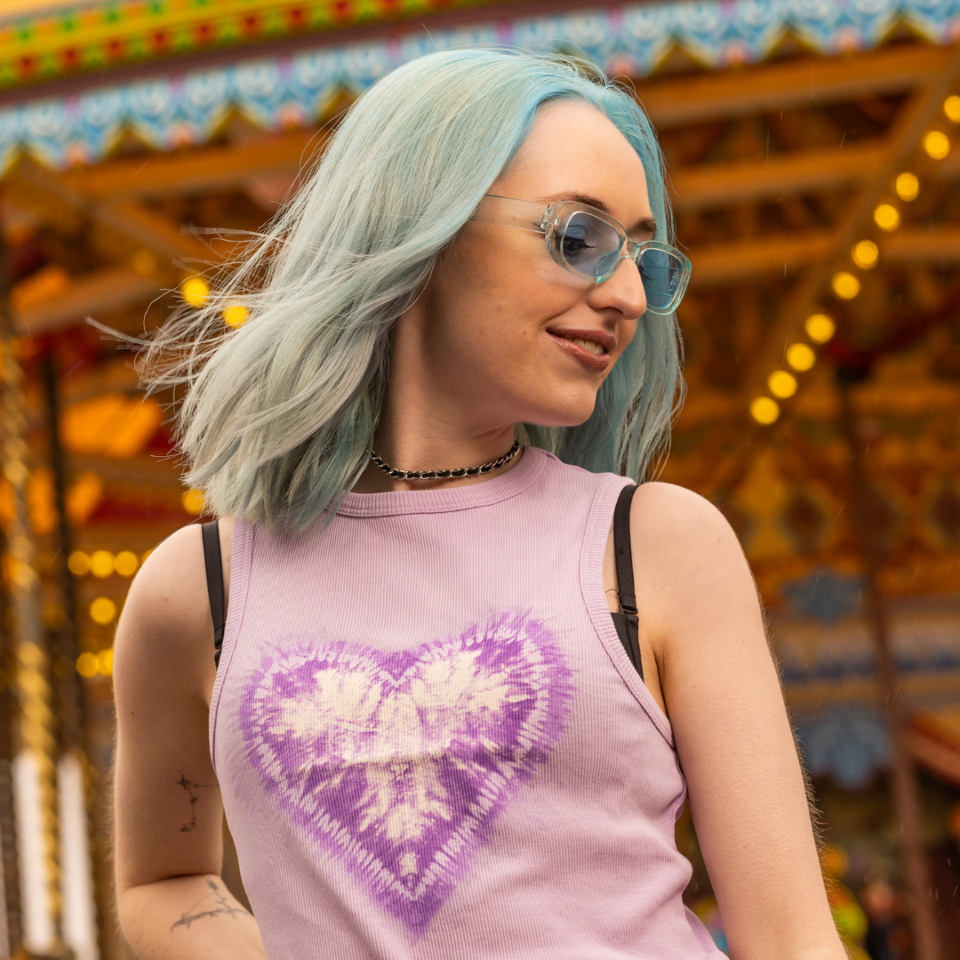 Crazy Color's person with Bubblegum Blue 63 hair by Afro Beauty Store