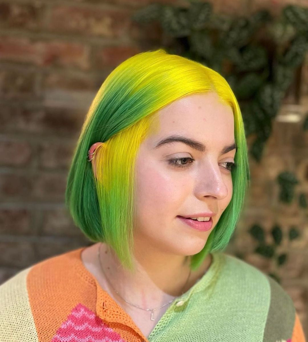 Crazy Color's person with yellow and green hair by Afro Beauty Store