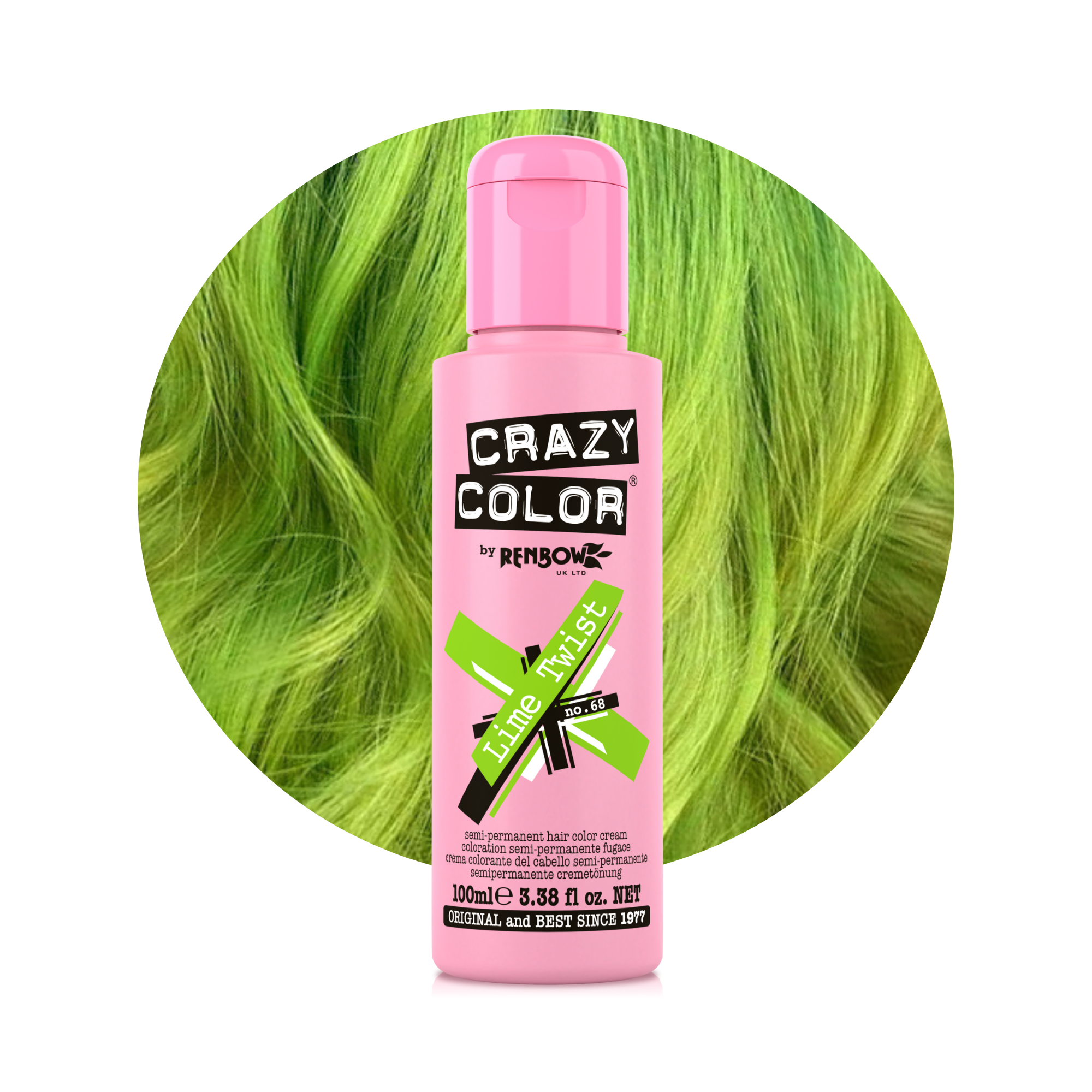 Crazy Color Citron Vert (Lime Twist) no. 68 100ml hair dye bottle by Afro Beauty Store