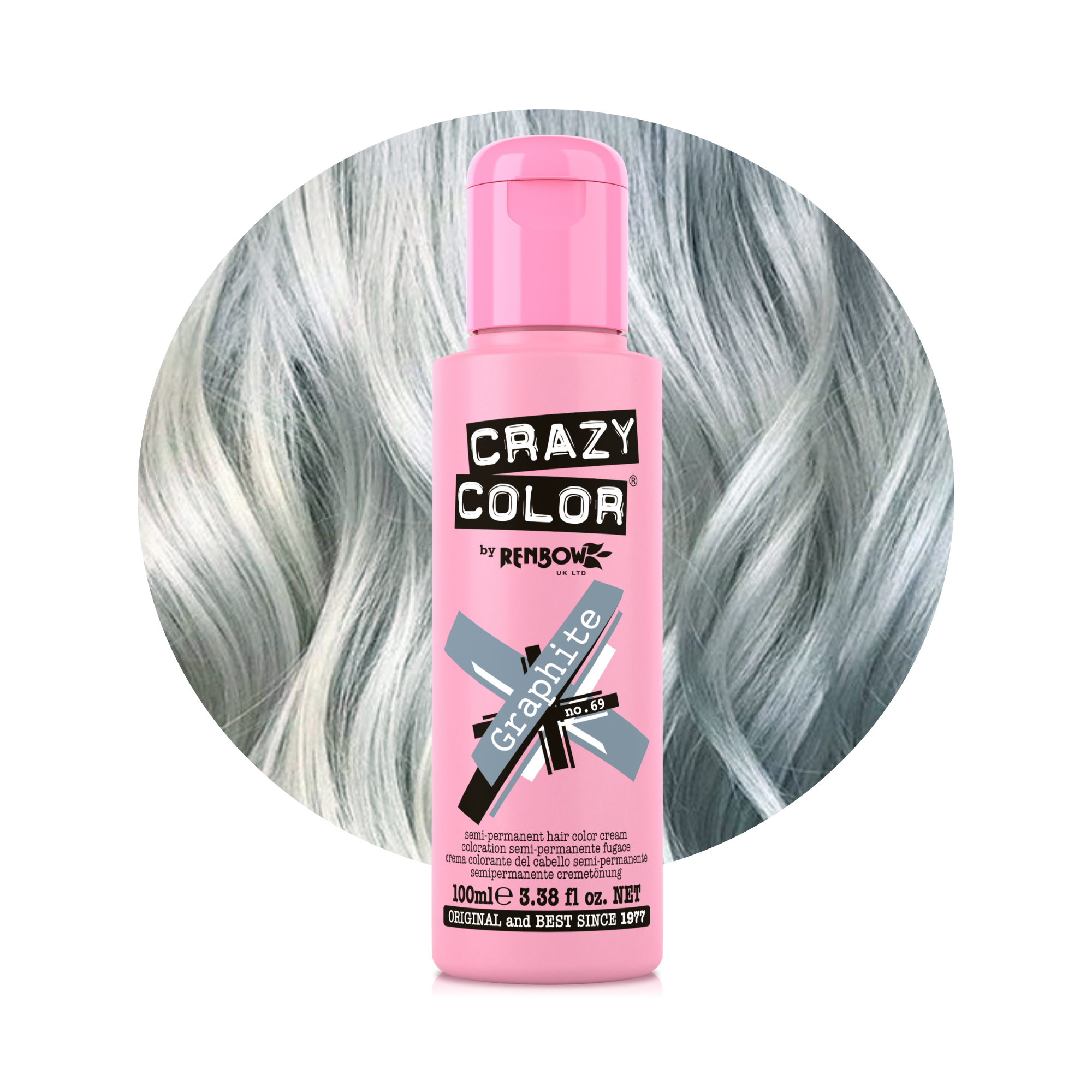 Crazy Color Graphite no. 69 100ml hair dye bottle by Afro Beauty Store
