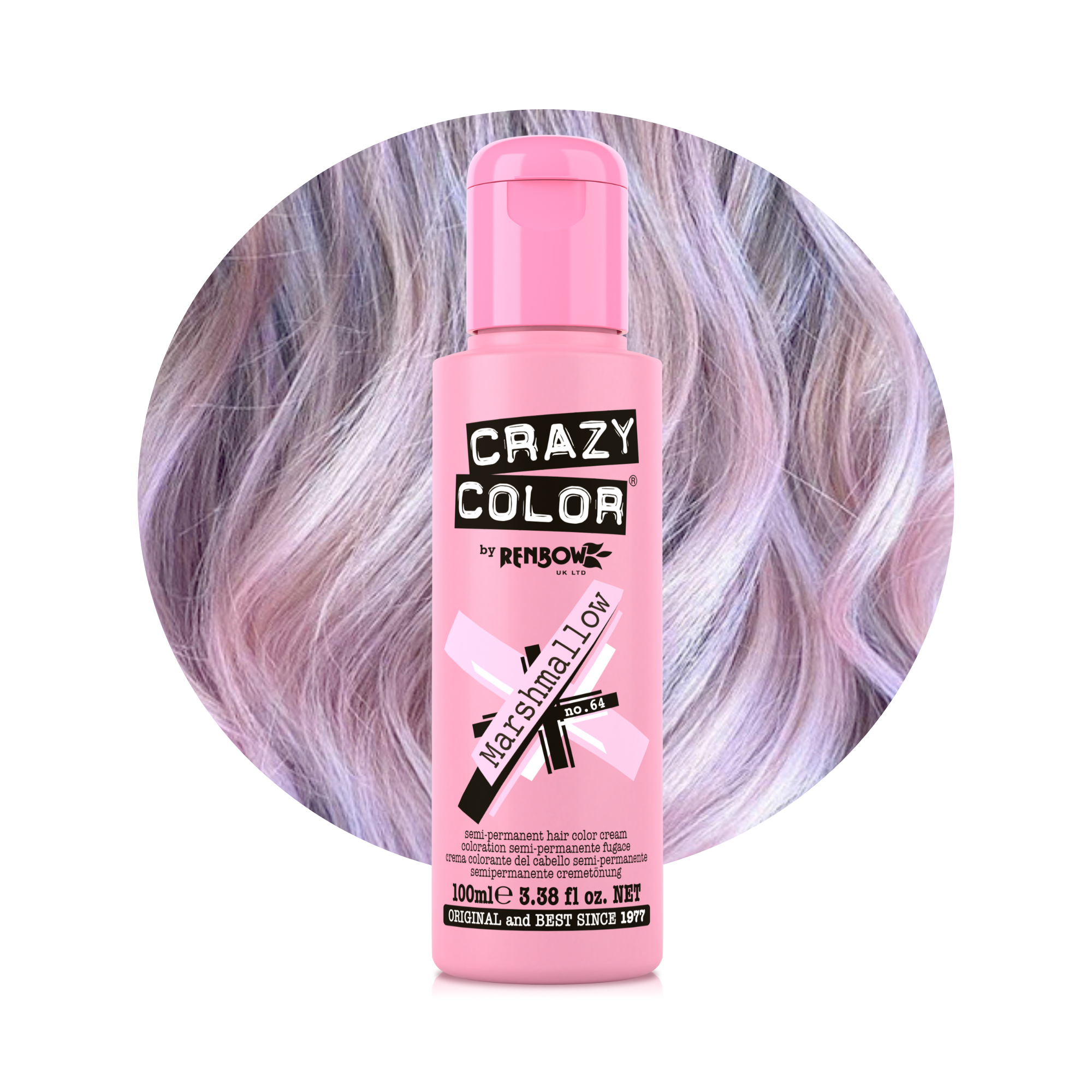 Crazy Color Guimauve (Marshmallow) no. 64 100ml hair dye bottle by Afro Beauty Store