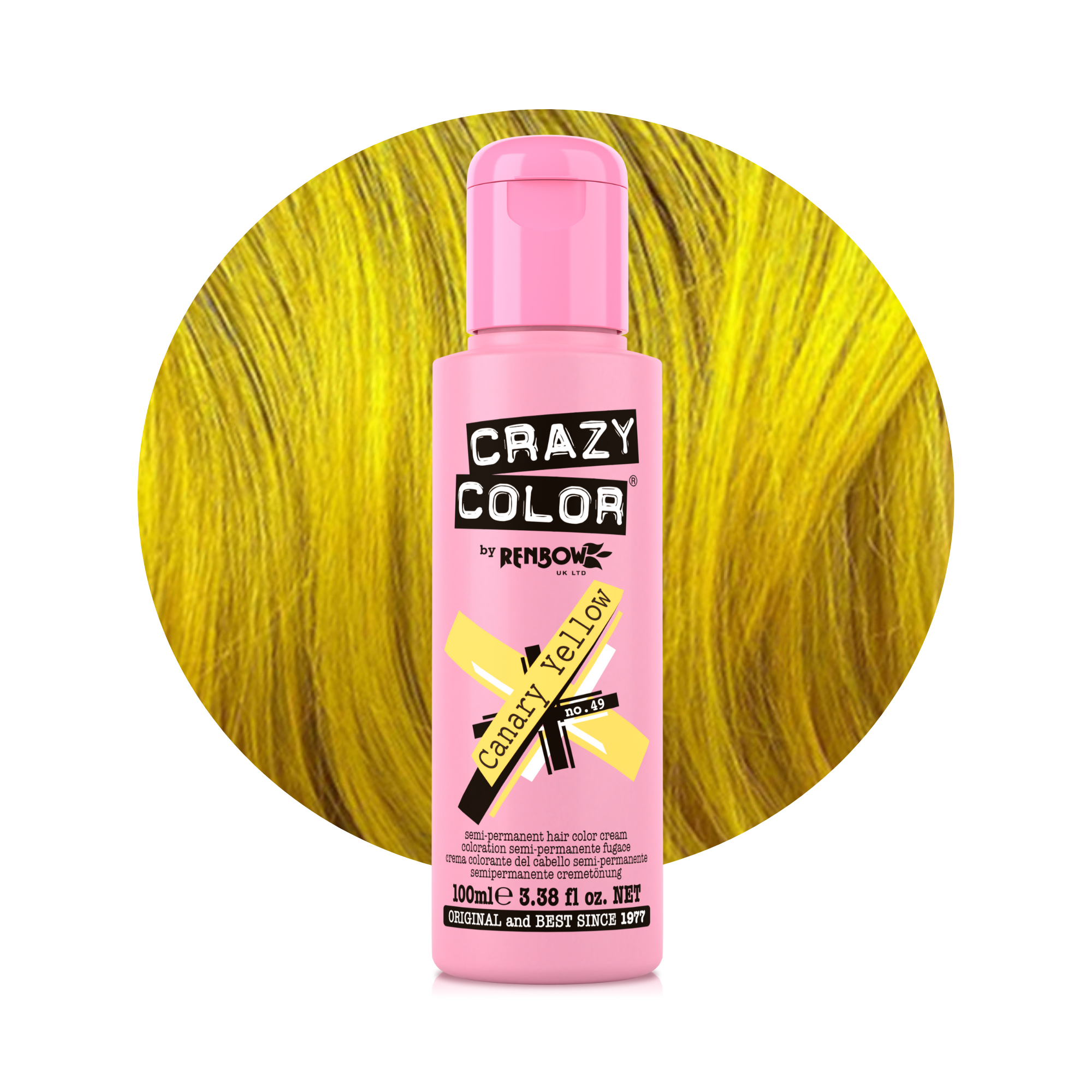 Crazy Color Jaune Canari (Canary Yellow) 49 100ml Hair Dye Bottle By Afro Beauty Store