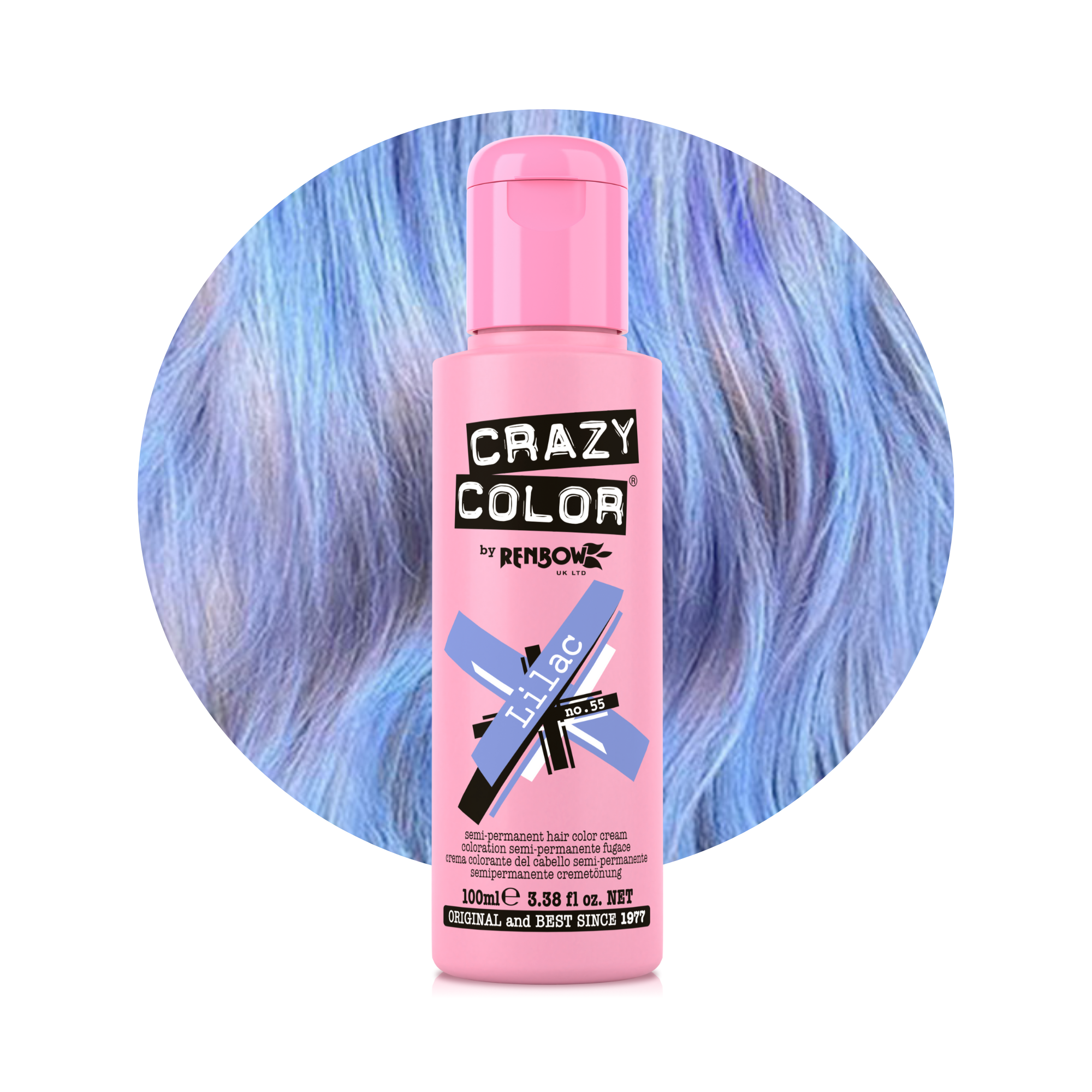 Crazy Color Lilac 55 100ml hair dye bottle by Afro Beauty Store