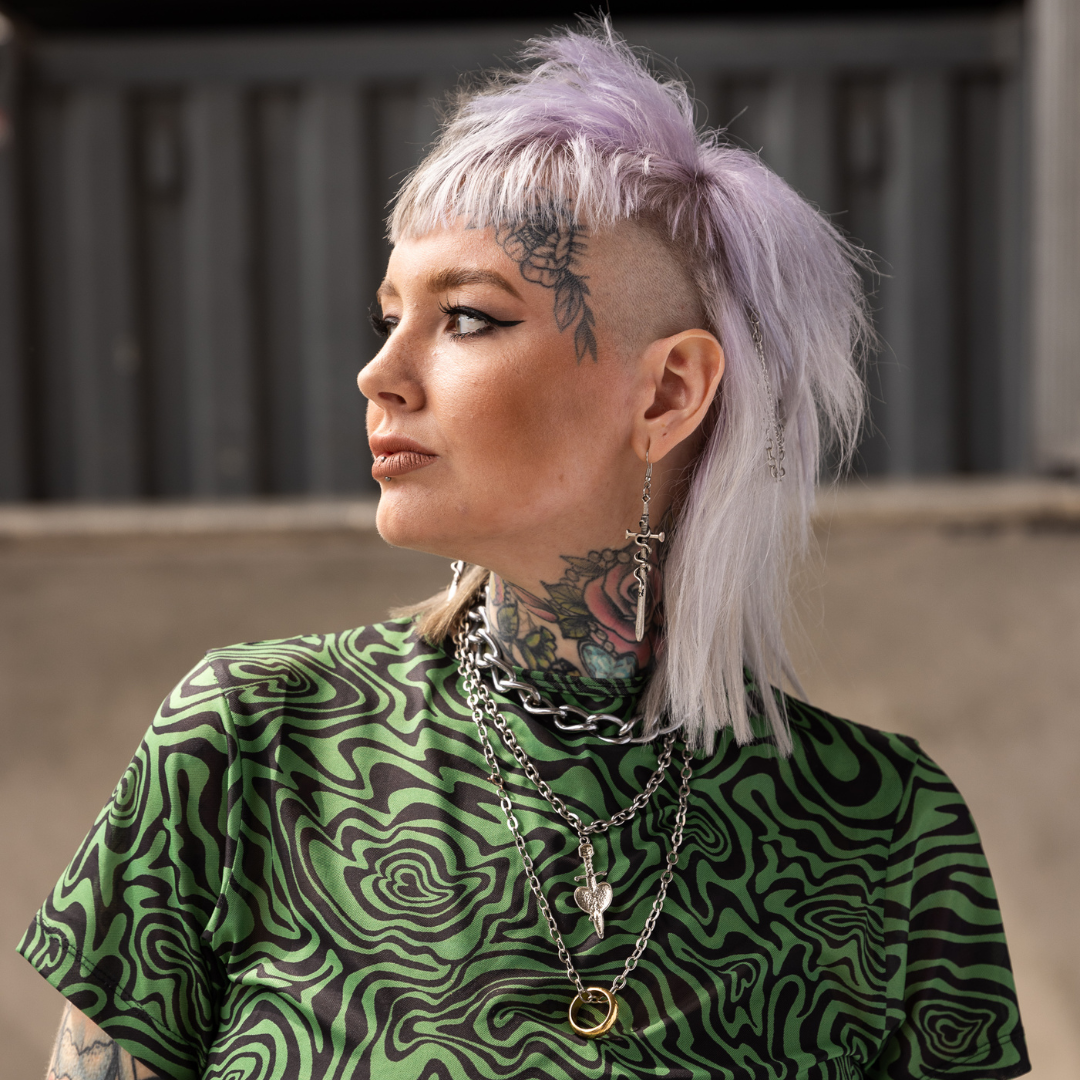 Crazy Color's person with light purple and white hair by Afro Beauty Store