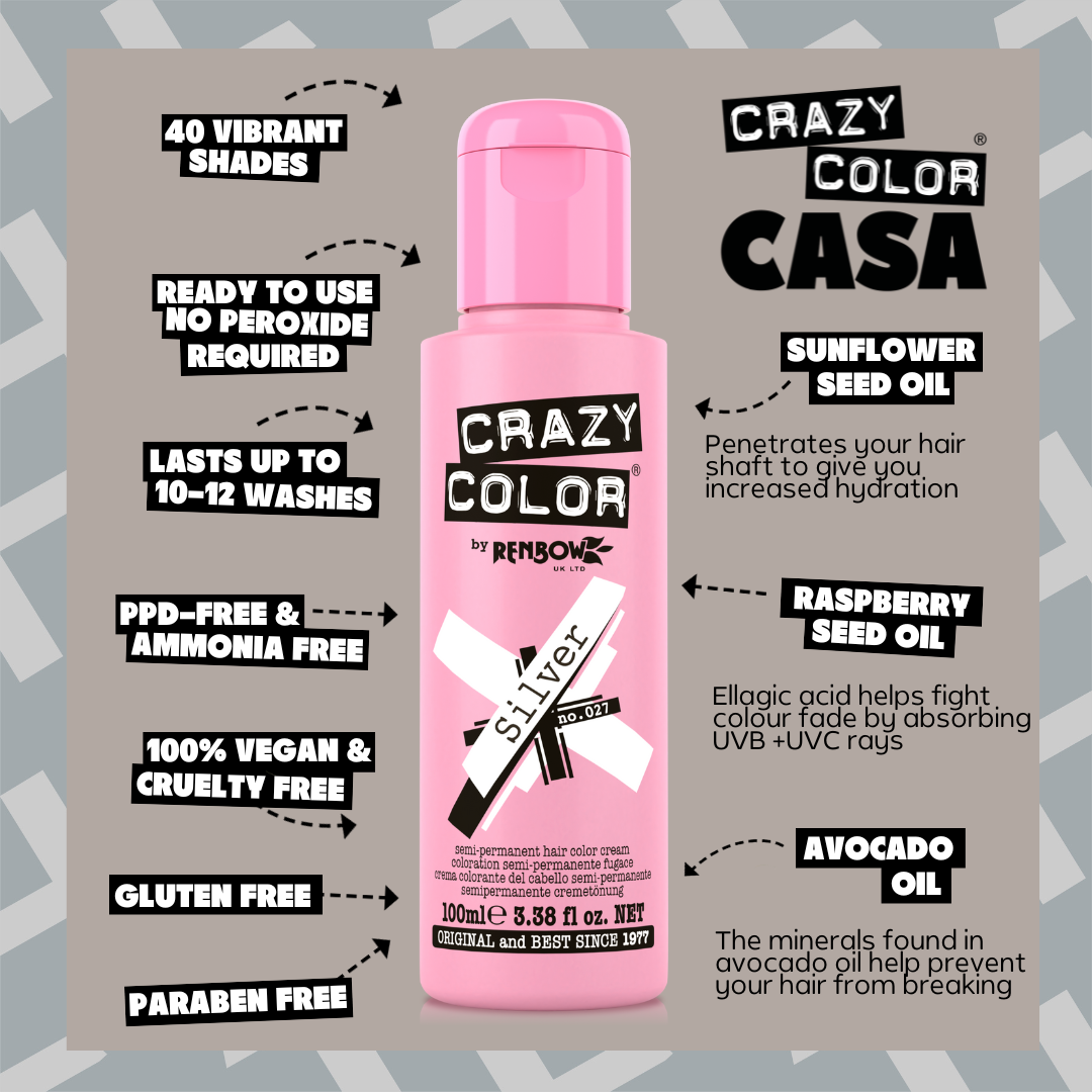 Crazy Color Silver 27 hair dye bottle by Afro Beauty Store