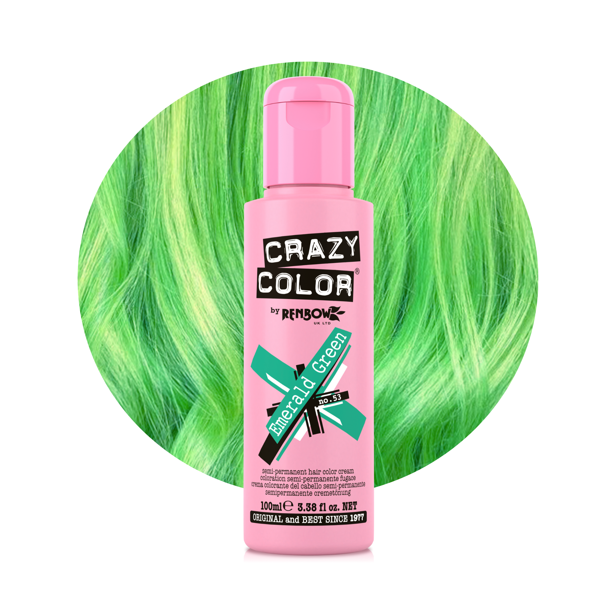 Crazy Color Vert Emeraude (Emerald Green) no. 53 100ml hair dye bottle by Afro Beauty Store