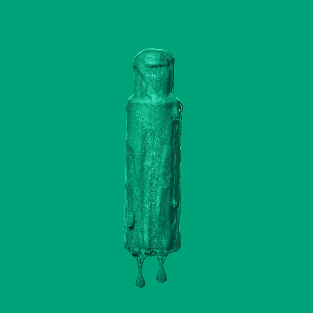 Liquid of Crazy Color Vert Emeraude (Emerald Green) no. 53 100ml hair dye bottle by Afro Beauty Store on a green background