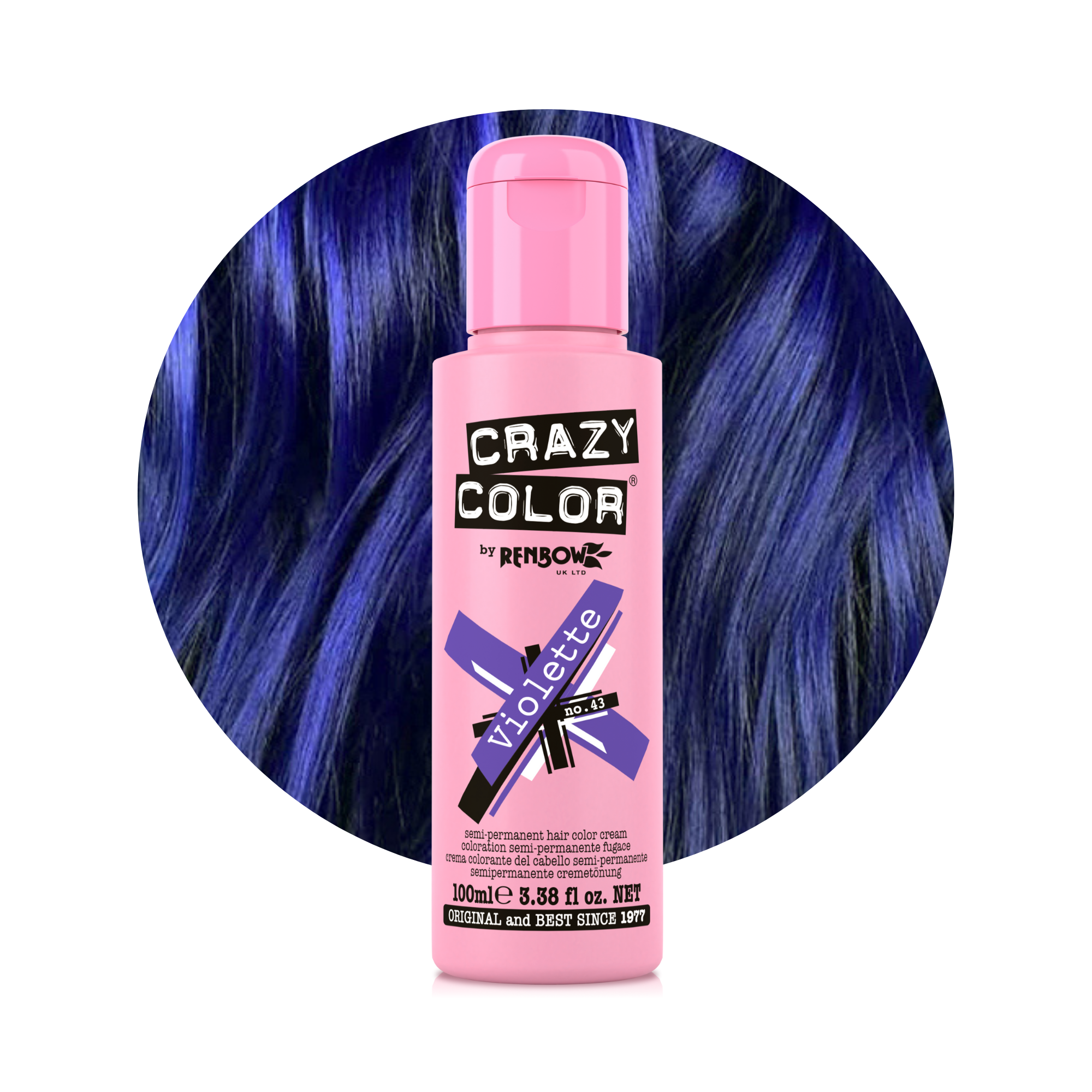 Crazy Color Violette no. 43 100ml hair dye bottle by Afro Beauty Store