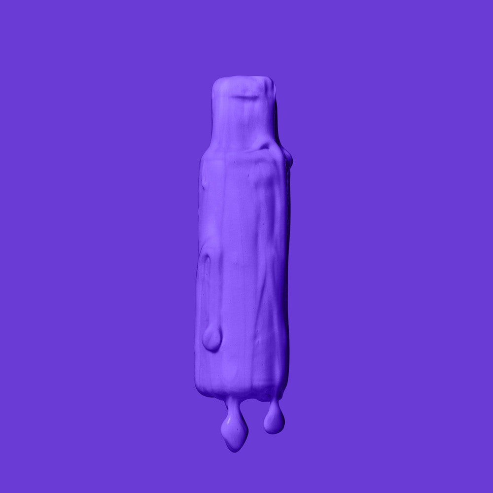 Liquid bottle of Crazy Color Violette 43 by Afro Beauty Store on a purple background