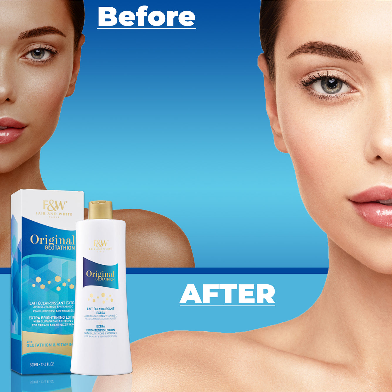 Fair & White Original Glutathion Lait Maxi Tone 500ml