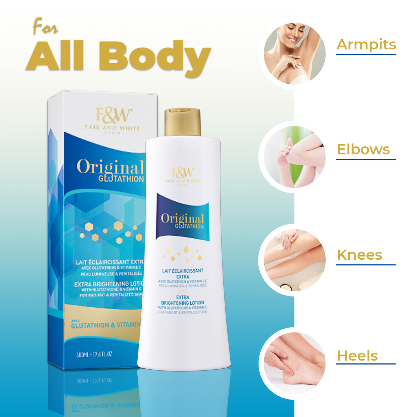 Fair & White Original Glutathion Lait Maxi Tone 500ml