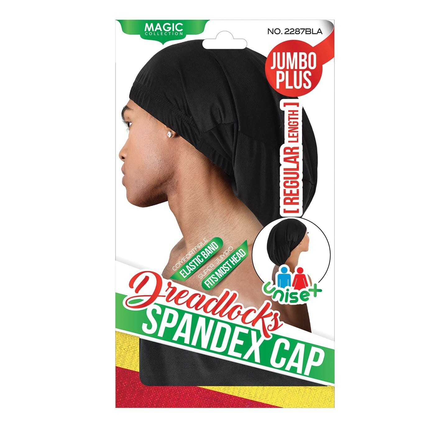 Magic Collection Dreadlock Spandex Cap Jumbo Plus Black - 2287bla - Afro Beauty Store 