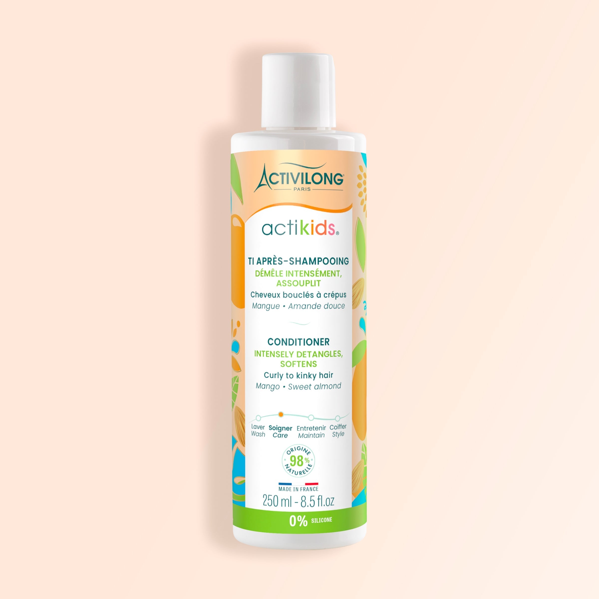 Activilong Actikids conditioner bottle by Afro Beauty Store on a beige background