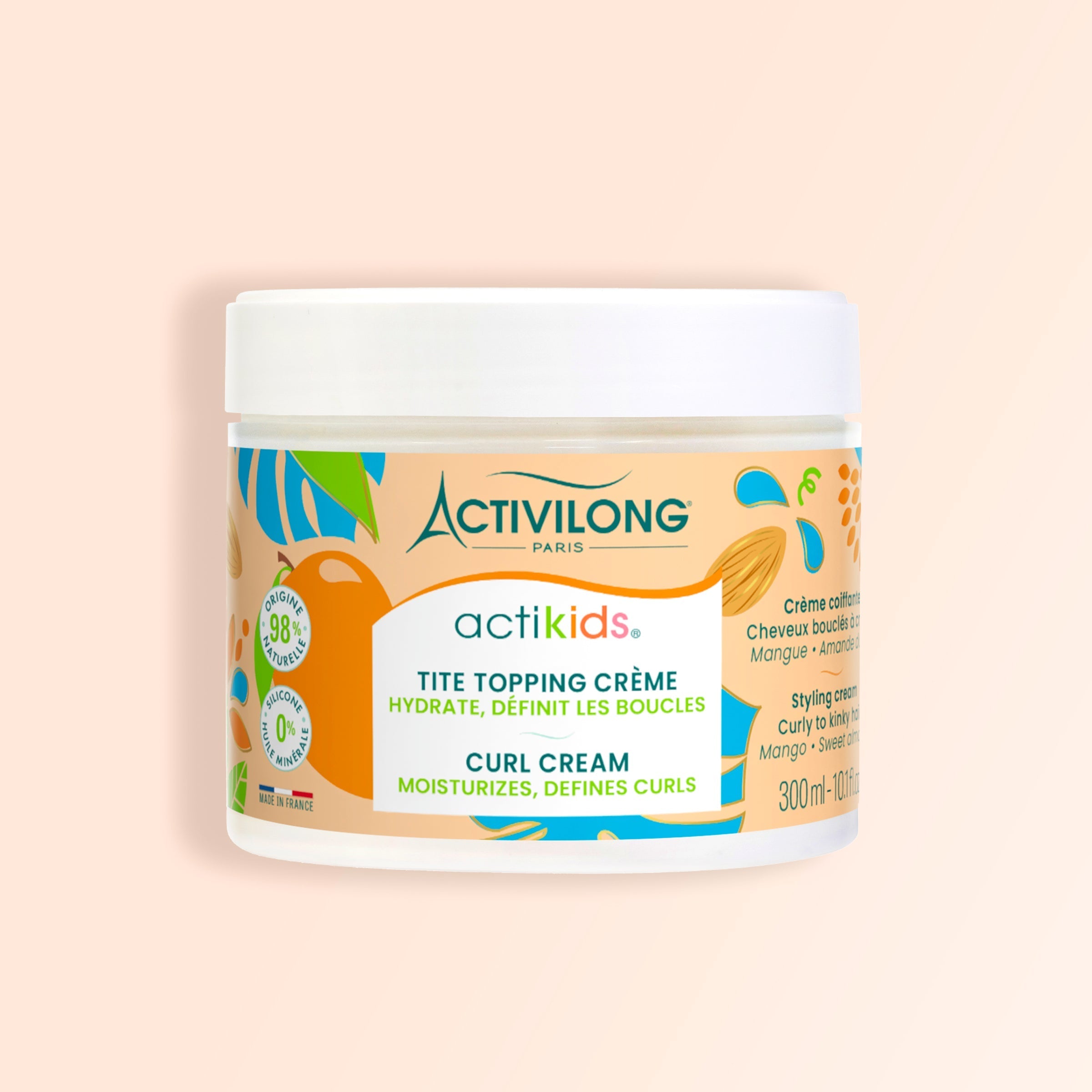 Activilong Actikids Curl Cream jar by Afro Beauty Store on a beige background