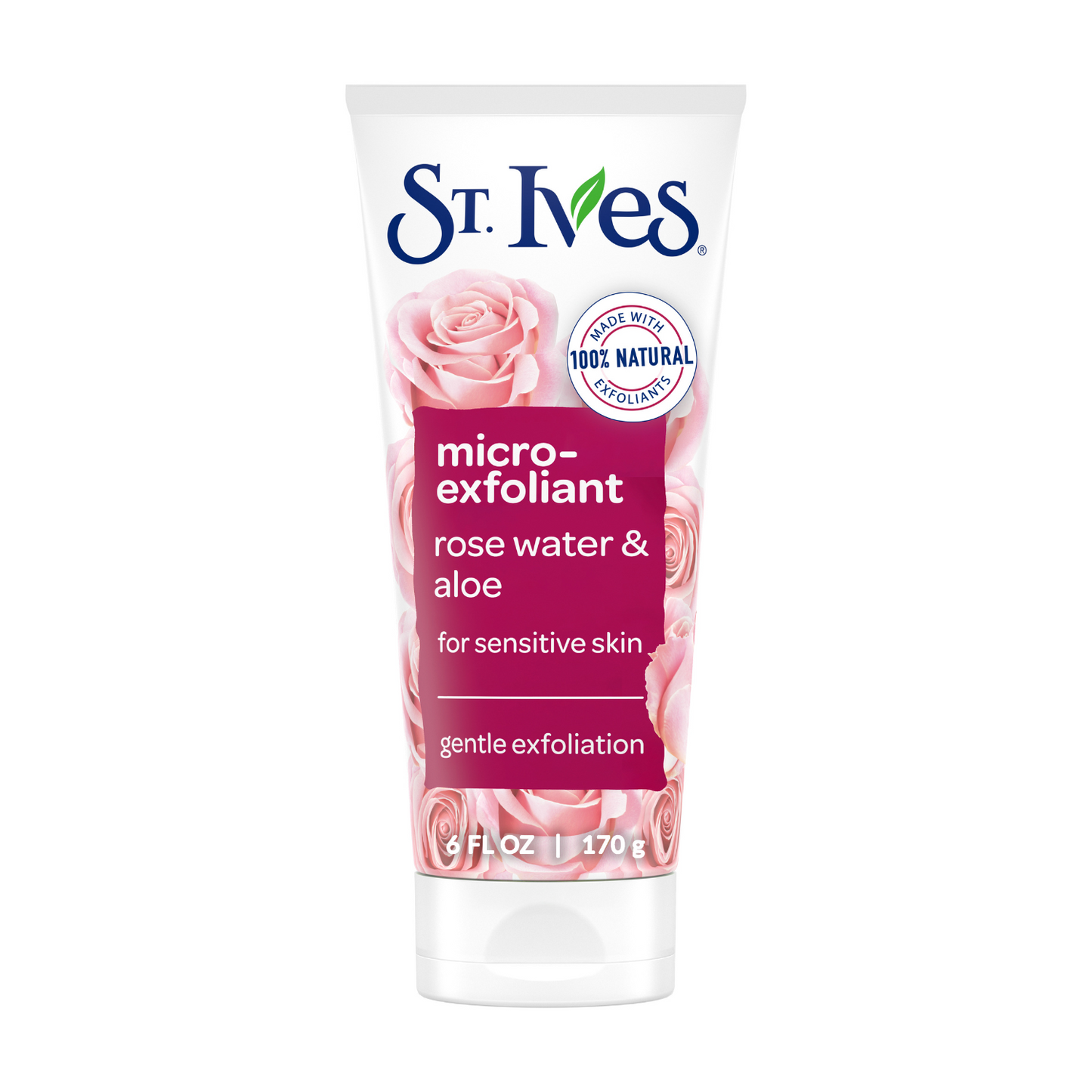 St. Ives Rose Water & Aloe Face Scrub Facial Micro-Exfoliant for Sensitive Skin 6oz - Afro Beauty Store