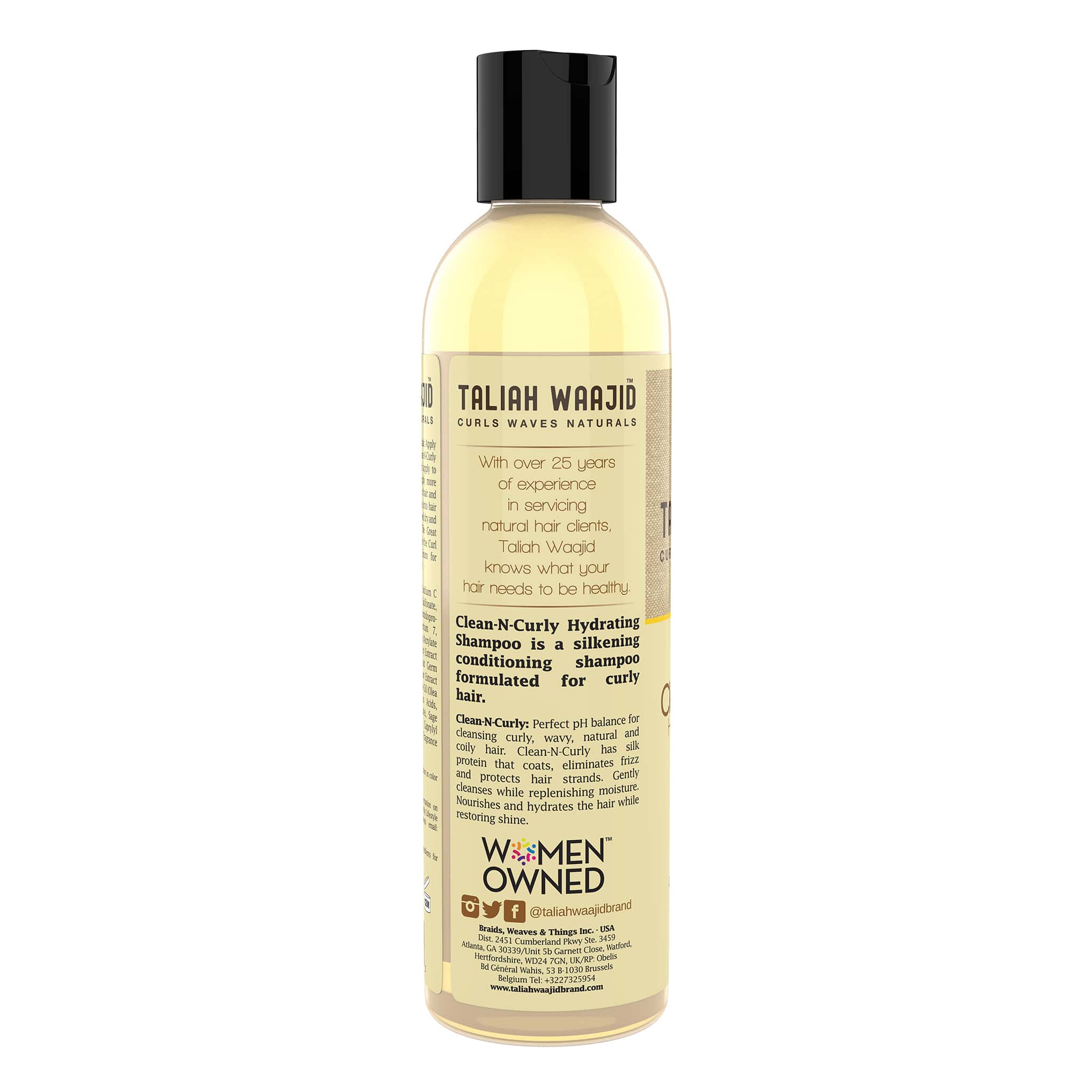 Taliah Waajid Curls Waves and Naturals Clean-N-Curly Hydrating Shampoo 8oz - Afro Beauty Store
