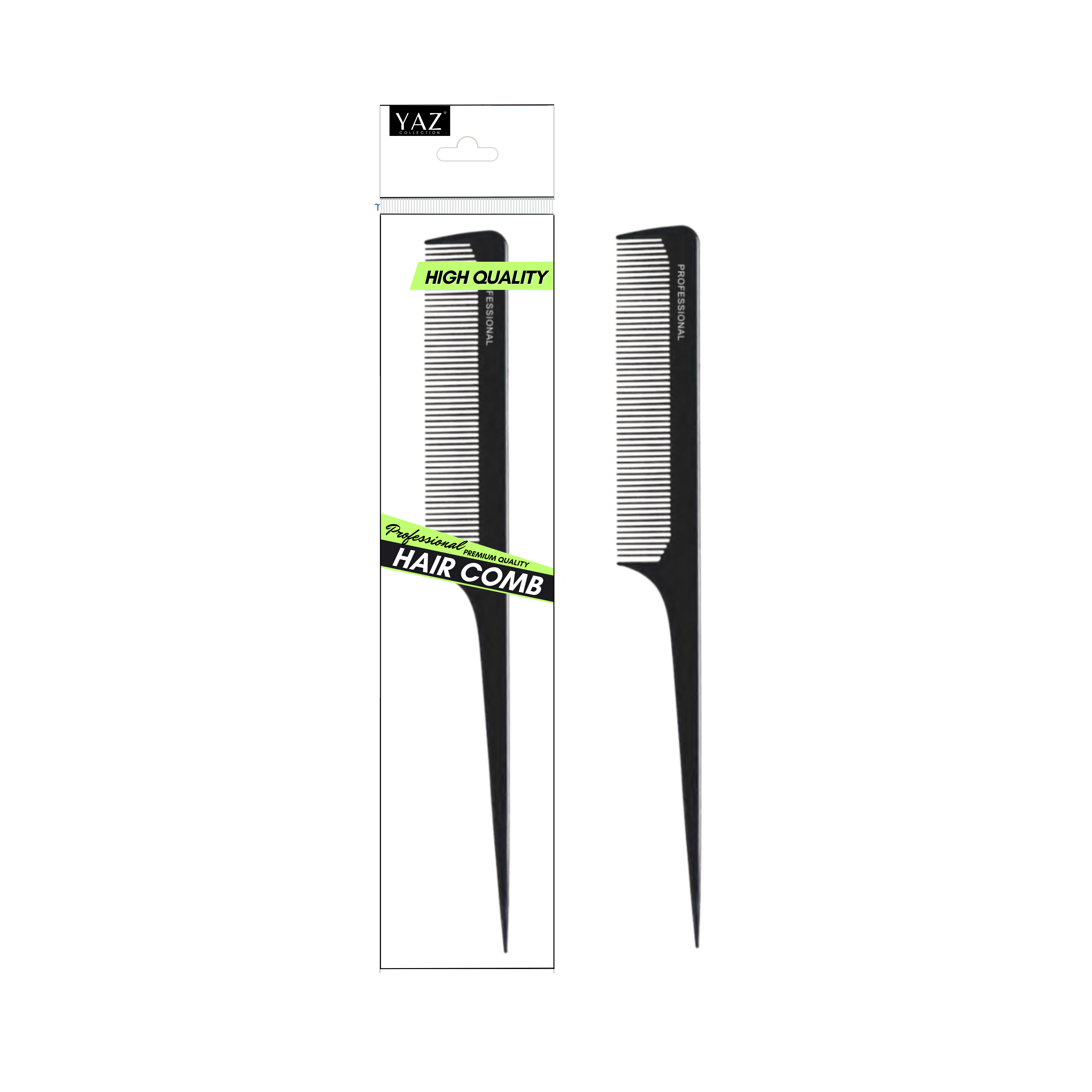 Yaz Collections carbon antistatic rattail hair comb